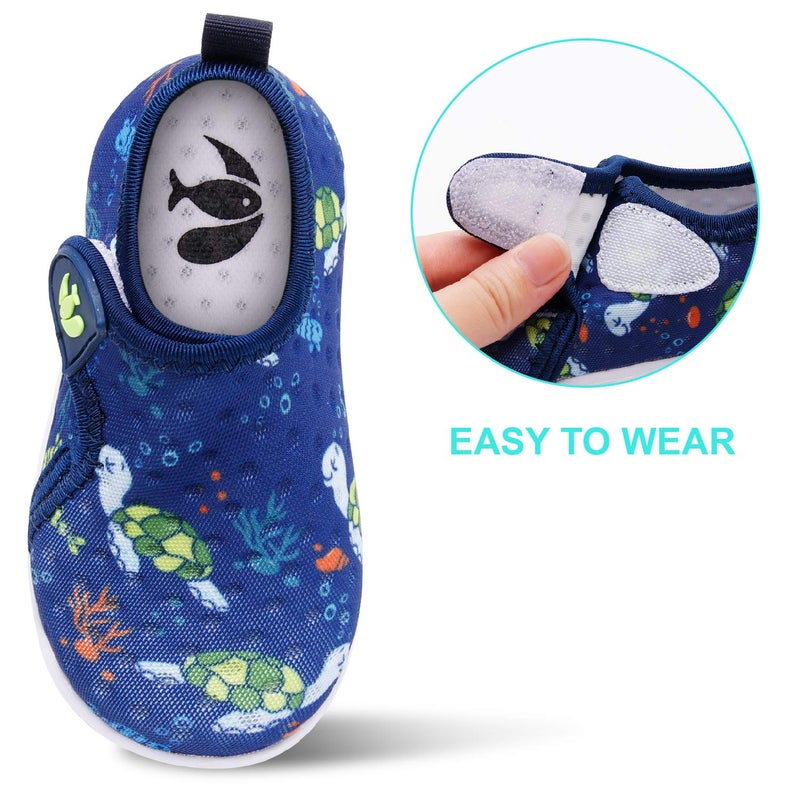 FEETCITY Baby Boy's Girls Water Shoes Slip-on Swim Beach Pool Shoe Walking Outdoor Sneakers Tortoise 12-18 Months Infant - Image 2